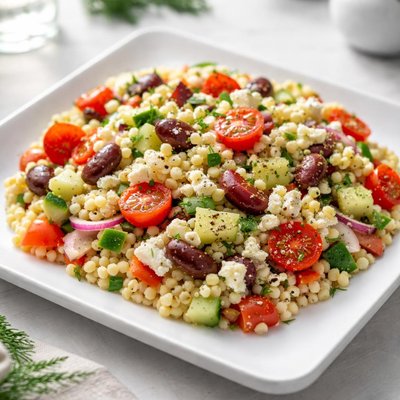 Hello fresh greek pearl pasta salad with feta and dill