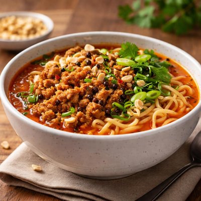 Hello fresh spicy pork dan dan noodle soup