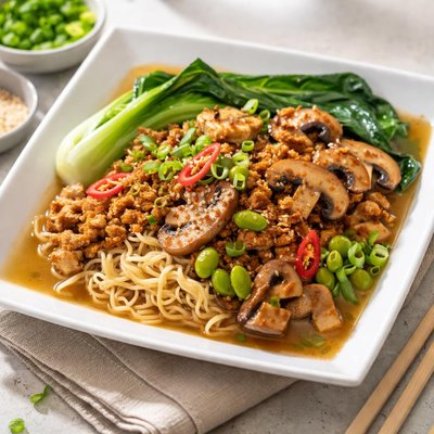 Hello fresh vegan mishroom and soy ramen