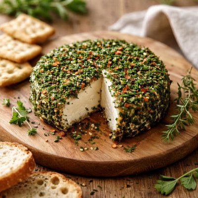 Herb-crusted cheese