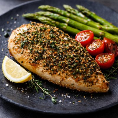 Herb-crusted chicken breast