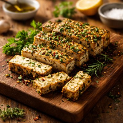 Herb-marinated tofu