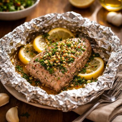 Herb and garlic tuna packet