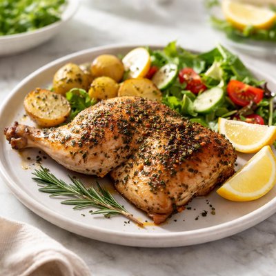 Herb roasted quarter chicken