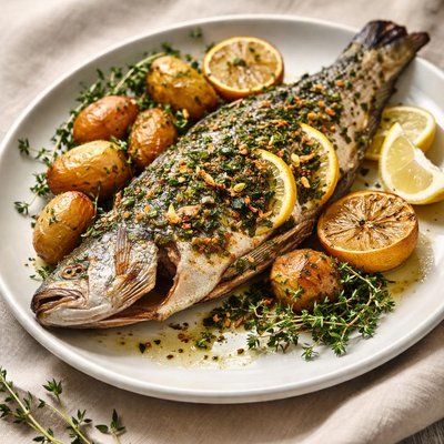 Herb roasted seabass