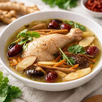 Herbal chicken soup