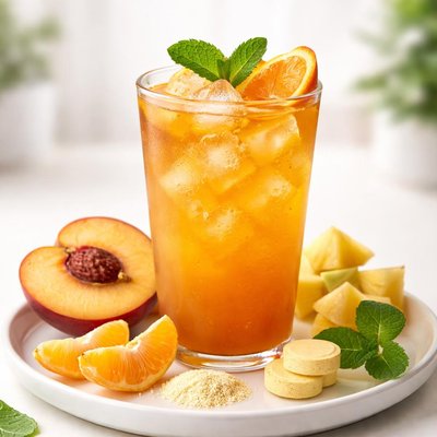 Herbal life peach mandarin tea with tropical liftoff