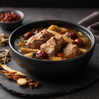 Herbal pork soup