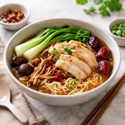 Herbal soup noodles