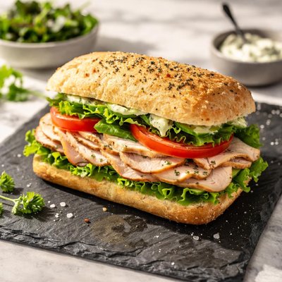 Herby turkey sandwich