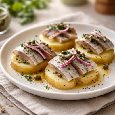Herring on potato