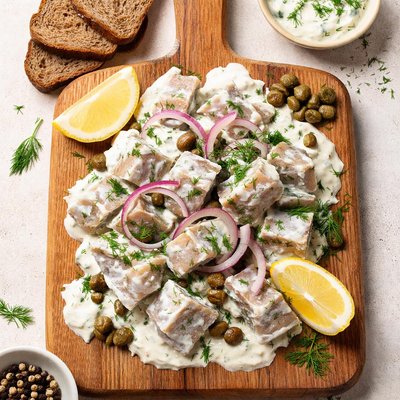 Herring with creamy sauce