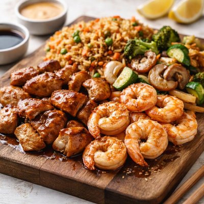 Hibatchi chicken and shrimp