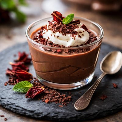 Hibiscus chocolate mousse
