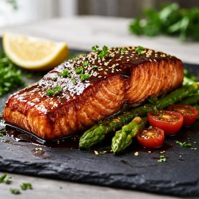 Hickory glazed salmon