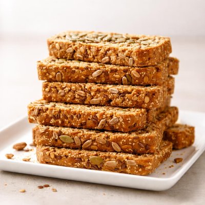 High bran rusk with mixed seeds
