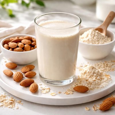 High protein almond milk