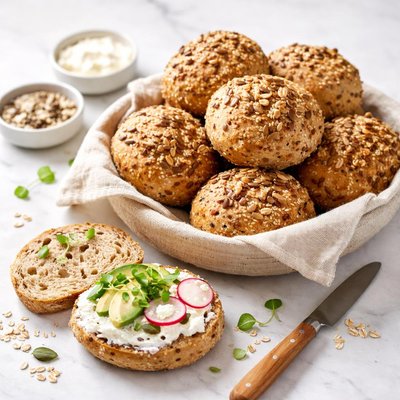 High protein rundstykker