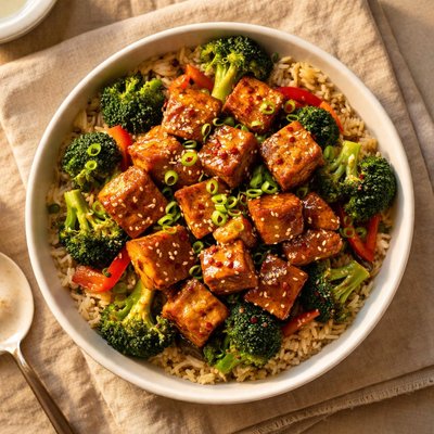 High protein traser joes tofu with soyaki sauce