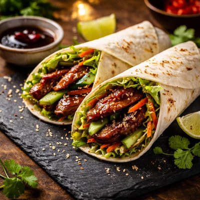 Hoisin duck wrap