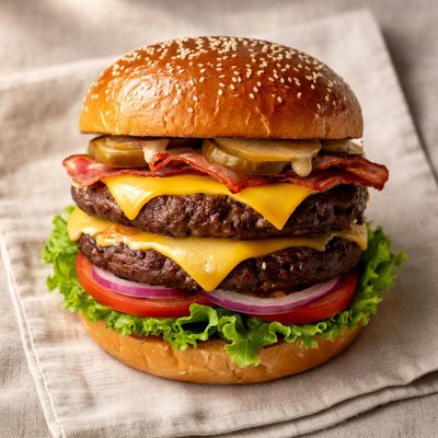 Homade double cheeseburger