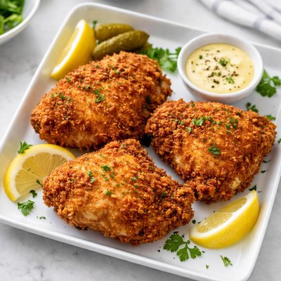 Home fried chicken thigh