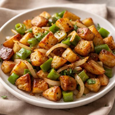Home fries with onions and green peppers