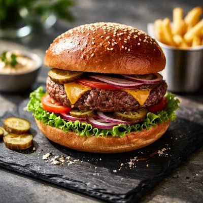 Home made beef burger