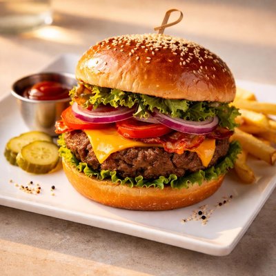 Home made cheeseburger