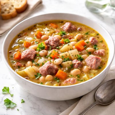 Home made ham and bean soup