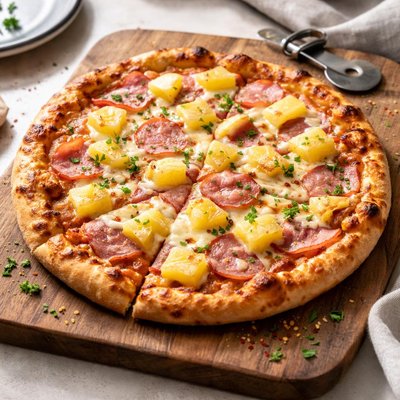 Home made hawaiian pizza
