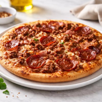 Home made meat lovers pizza