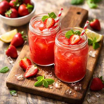 Home made strawberry juice
