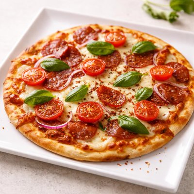 Home made thin crust pizza