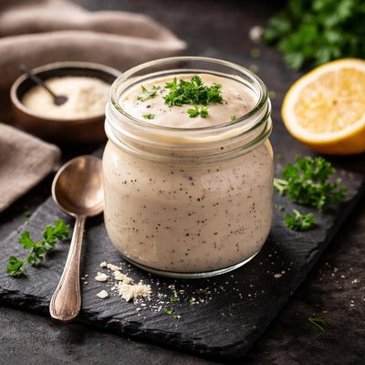 Homeade coleslaw dressing with light mayo and monk fryit