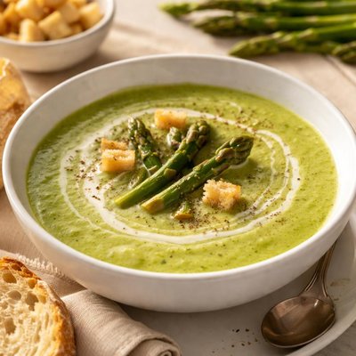 Homemade asperagus soup