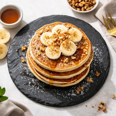 Homemade banana pancake