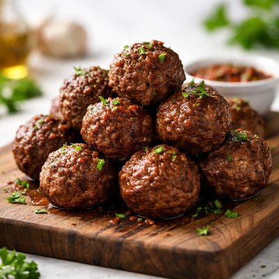Homemade beef meatballs
