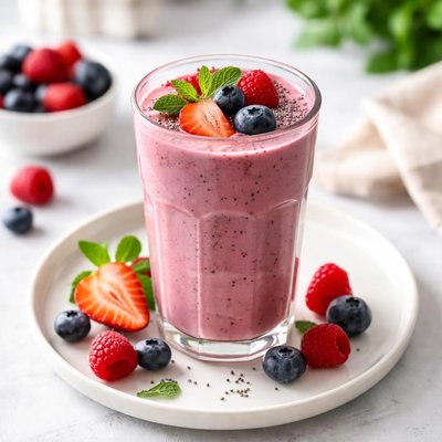 Homemade berry smoothie