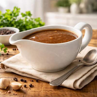Homemade brown gravy