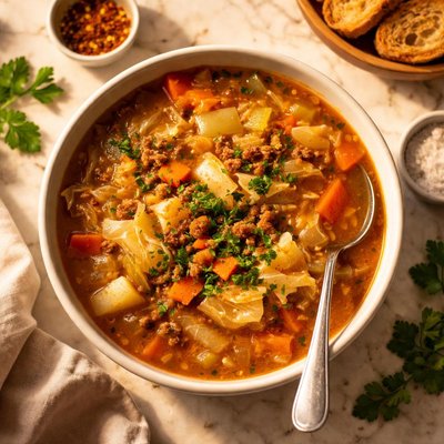 Homemade cabbage soup