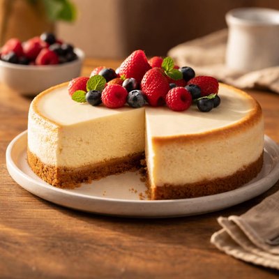 Homemade cheesecake