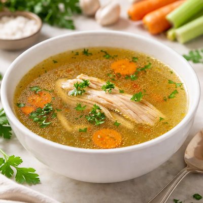 Homemade chicken broth