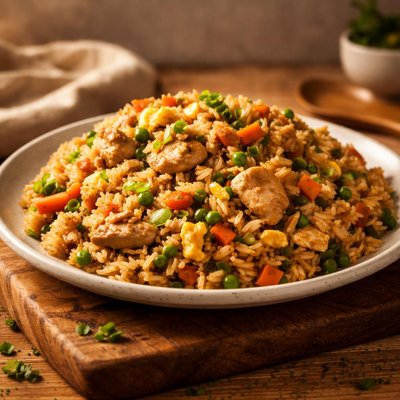 Homemade chicken fried rice