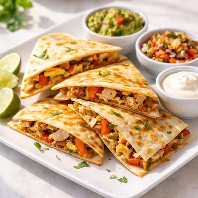 Homemade chicken quesdallia