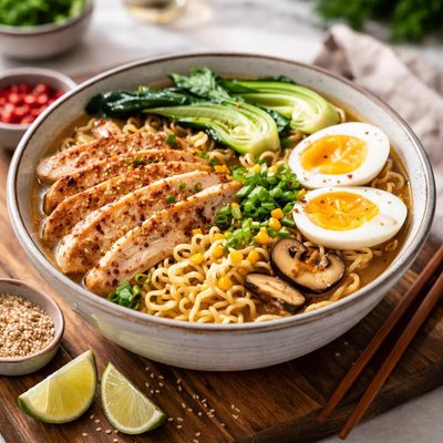 Homemade chicken ramen