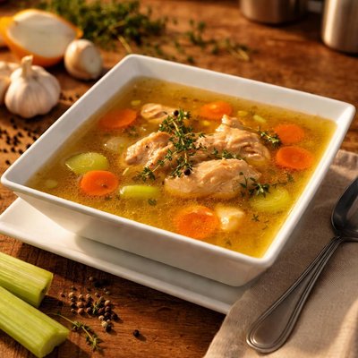 Homemade chicken stock