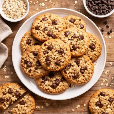 Homemade chocolate chip cookie with oatmeal