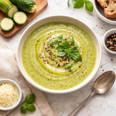 Homemade courgette soup