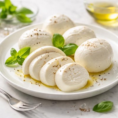 Homemade fresh mozzarella